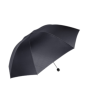 天堂伞晴雨伞防晒男女黑胶三折折叠便携晴雨两用伞拒水防紫外线伞太阳伞 黑胶防晒UPF50+ 夜黑 简约斜纹