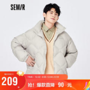 Semir 森马 羽绒服男2022冬季时尚三防轻暖舒适潮流简约风面包服上衣109722113214晨灰L