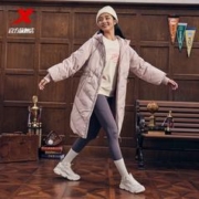 XTEP 特步 羽绒服女中长款外套连帽保暖抗寒防风长款女上衣978128640712