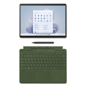 微软Surface Pro 9 亮铂金+森野绿带触控笔键盘盖 i7 32G+1T 二合一游戏平板 13英寸120Hz屏 笔记本电脑
