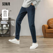 Semir 森马 [商场同款]森马牛仔裤男修身小脚裤抓绒冬季新款弹力裤子潮男