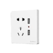需首购:国际电工 86型插座面板 五孔双USB