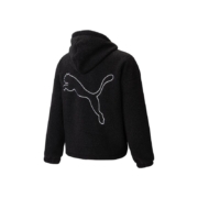 PLUS会员：PUMA 彪马 男女同款情侣仿羊羔绒拉链外套 EMB SHERPA 539568 黑色-01 L(180/100A)