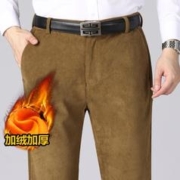 群豪 冬款御寒保暖经典灯芯绒休闲裤男中老年爸爸装