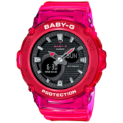 卡西欧（CASIO）手表女g-shock冰韧透明潮流时尚防水运动腕表送女友生日礼物 BGA-270S-4A活力红色+半透明表