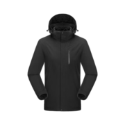 探拓（TECTOP）户外服 男抓绒内胆防风防寒滑雪服保暖冲锋衣95133CF 男款黑色 XL