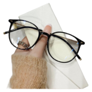 Erilles 潮流轻氛围感TR眼镜情侣男女近视可配度数素颜眼镜框韩版显脸小 冷茶色 161非球镜片