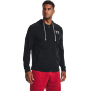 安德玛（UNDERARMOUR）Rival男子毛圈布全拉链训练运动外套1370409 黑色001 XXL