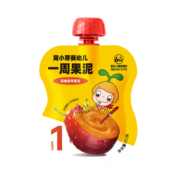 窝小芽婴幼儿水果泥6个月1岁宝宝辅食婴儿果泥≥99%水果味便携一周装 西梅梨苹果泥80g