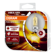 欧司朗（OSRAM）雾行者HB3汽车卤素大灯远近光  黄光 【增亮60% 2600K】12V60W