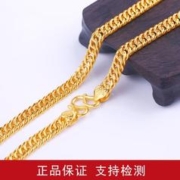 鹏昇珠宝 黄金项链老板链男士款999足金牛仔链百搭霸气时尚经典实心