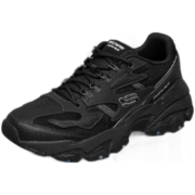 17日20点、PLUS会员：Skechers 斯凯奇 男鞋休闲鞋户外运动鞋复古厚底增高老爹熊猫鞋237121 全黑色/BBK 41