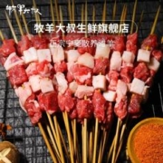 牧羊大叔 宁夏滩羊肉 生鲜纯手工羊肉串新鲜原切羊腿肉烤串烧烤食材清真 羊肉串60串