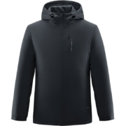 超级补贴：HLA 海澜之家 男款纯色连帽鸭绒羽绒服 藏青78 175/92A/L