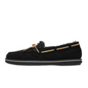 斯凯奇（Skechers）秋冬女鞋一脚蹬单鞋加绒毛毛鞋棉拖鞋厚底防滑豆豆鞋乐福鞋32782 黑色/BLK 40
