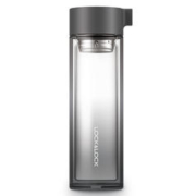 LOCK&LOCK 乐扣星钻 玻璃杯 便携茶杯 双层玻璃水杯子男女 350ml LLG653BLK黑色
