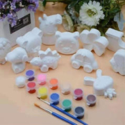 贝可麦拉 儿童手工DIY 10个白胚+1套颜料+2画笔+调色盘玩具