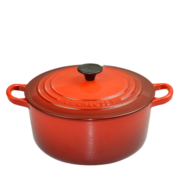 酷彩（Le Creuset）珐琅锅法国进口铸铁汤锅焖蒸炖煮通用煲汤多功能微压透光珐琅 【3-5口之家】24cm红色