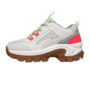 斯凯奇（Skechers）新款女鞋时尚撞色休闲老爹鞋跑步运动鞋 155256-OWGN 乳白色/绿色 37