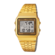 卡西欧（CASIO） 小金表 休闲简约时尚女表 情侣石英手表 A500WGA-9DF