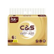 C&S 洁柔 抽纸3层无香120抽软抽面巾纸餐巾纸家庭办公用纸 6包