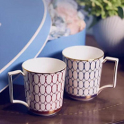 Wedgwood 玮致活 金粉年华 蓝粉骨瓷马克对杯 300ml *2件