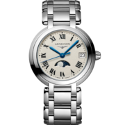 浪琴（LONGINES）瑞士手表 心月系列 月相石英钢带女表 L81164716