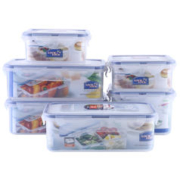 LOCK&LOCK 塑料保鲜盒6件套装密封食物收纳盒长方形 HPL855S002