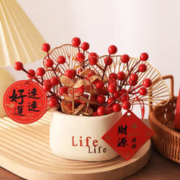 妖娆猫 冬青发财果摆件