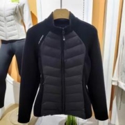 莫诗尼 lulu大鹅雨绒服短款新款白ya绒轻薄修身防风羽套女 黑色 L（130-150斤）