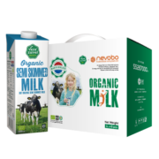 乐荷（vecozuivel）荷兰进口3.7g蛋白质有机部分脱脂纯牛奶1L*6盒礼盒装三重有机认证
