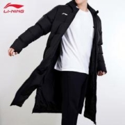 LI-NING 李宁 棉衣长款棉服外套过膝连帽加厚防风运动棉服