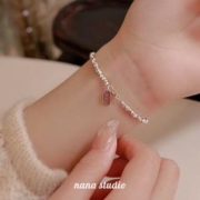 无 敲闪碎银几两手链女个性闺蜜礼物轻奢小众设计百搭手饰 SL028字母牌碎银几两手链