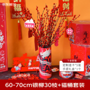 PLUS会员：京东鲜花 龙华富贵银柳 定制包装礼盒款 红色系新年 室内摆件