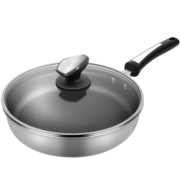 炊大皇（COOKER KING）316L不锈钢26cm平底锅 煎锅不粘锅 可用钢铲 电磁炉通用B50205