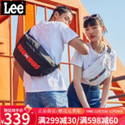 Lee 斜挎包男潮牌胸包腰包情侣同款单肩包防泼水大容量运动风潮包 M 黑色 51*12*20CM