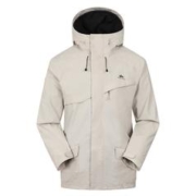 DECATHLON 迪卡侬 冲锋衣男单层户外衣春秋款风衣防水防风夹克登山服长款 NH500 米白色-亚洲版 XL
