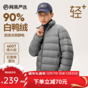 YANXUAN 网易严选 烽火岩石墨烯轻暖三防羽绒服蓄热保暖外套防风防水防污 立领*重力灰 XL