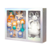澳贝（auby）婴幼儿童牙胶玩具手摇铃新生儿安抚礼盒8pcs +兔子安抚巾兔年礼物