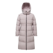 雪中飞秋冬新款女式连帽立体收腰户外高峰滑雪长款羽绒服 黑色 165