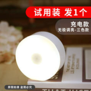 鸿视 【个位数到手】宿舍触摸感应小灯卧室睡眠停电应急家用照明灯 充电款按按灯-可调三种光