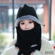 帕美斯 加厚防风加绒围脖面罩连体帽 黑色