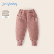 JELLYBABY 儿童加绒裤子冬季夹棉休闲裤 粉色 110CM