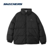 SKECHERS 斯凯奇 中长款羽绒服女装鸭绒立领保暖外套男L423U106