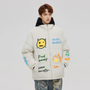 ACHS AWAKE 恐龙字母印花加厚 面包棉服