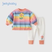 JELLYBABY 女童婴幼套装上衣裤子 彩色条纹 100