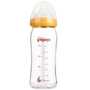 贝亲（Pigeon）宽口径奶瓶 玻璃材质婴儿奶瓶 新生儿宝宝奶壶 240ml黄色M奶嘴（3-6月）