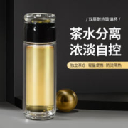 JXRA 高硼硅双层茶水分离杯 330ml
