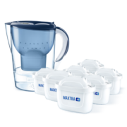 碧然德(BRITA) 滤水壶Marella蓝色3.5L1壶9芯套装 海洋系列家用过滤净水器自来水过滤器净水壶配9只滤芯