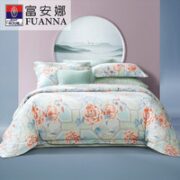 FUANNA 富安娜 60支长绒棉床上四件套 千华 1.8米床(被套:230*229cm)